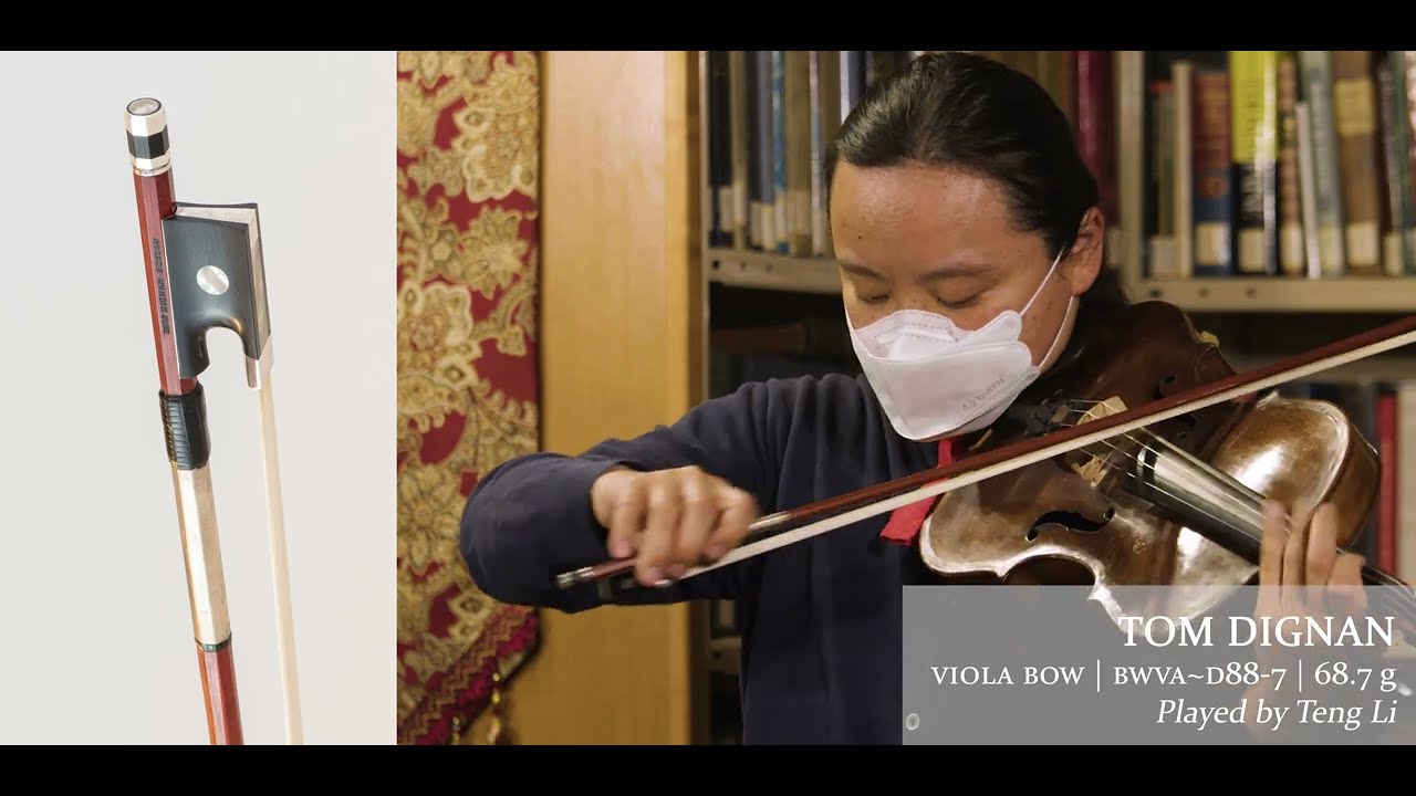 Tom Dignan viola bow / Teng Li, violist / at the Metzler Violin Shop
