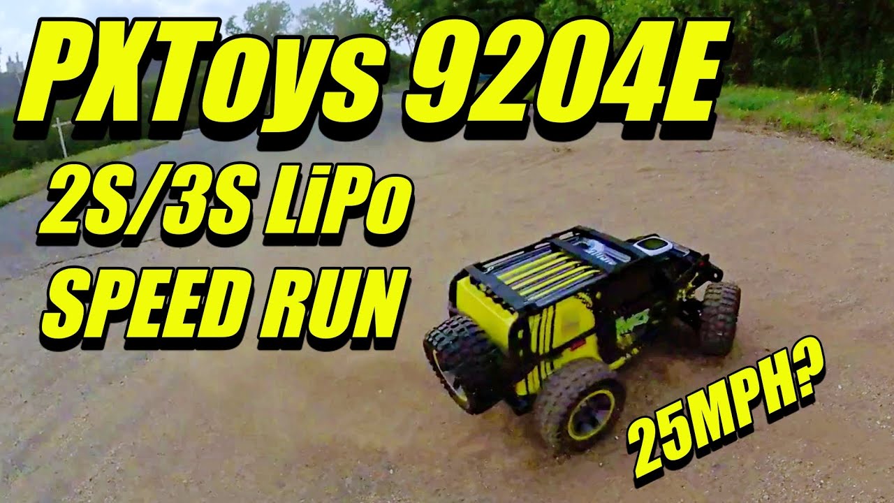PXToys 9204E Speed Test on 2S & 3S Lipo (25mph?)