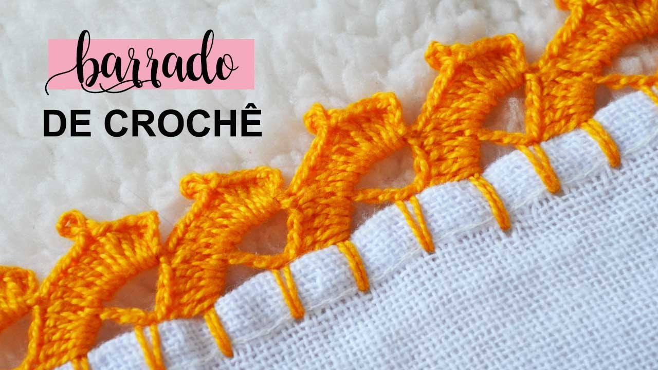 BARRADO DE CROCHÊ PARA PANO DE PRATO CARREIRA ÚNICA #158 | PASSO A PASSO