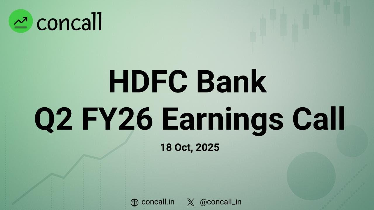 HDFC Bank Q2 FY26 Earnings Conference Call | Concall.in