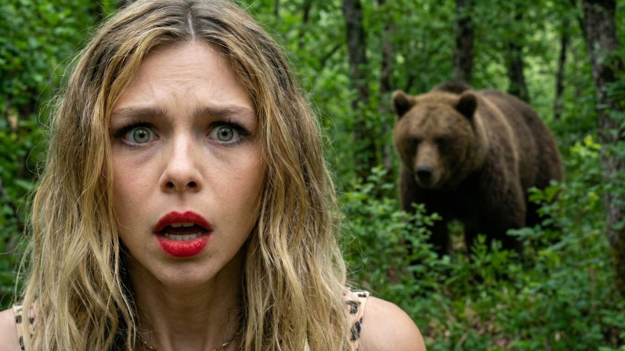 Russian model ends up in the wilderness and runs from a bear after a failed trip with a businessman