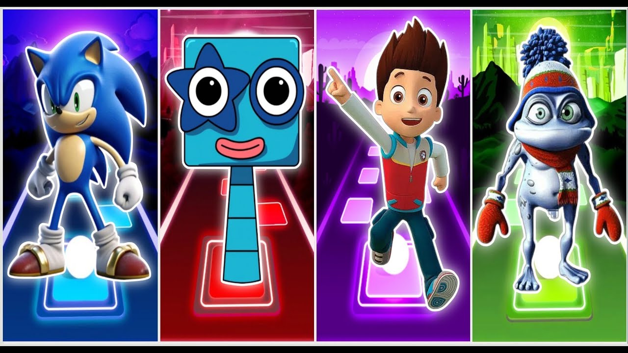 SONIC vs SPRUNKI OC vs PAW PATROL vs CRAZY FROG  - TILES HOP EDM RUSH
