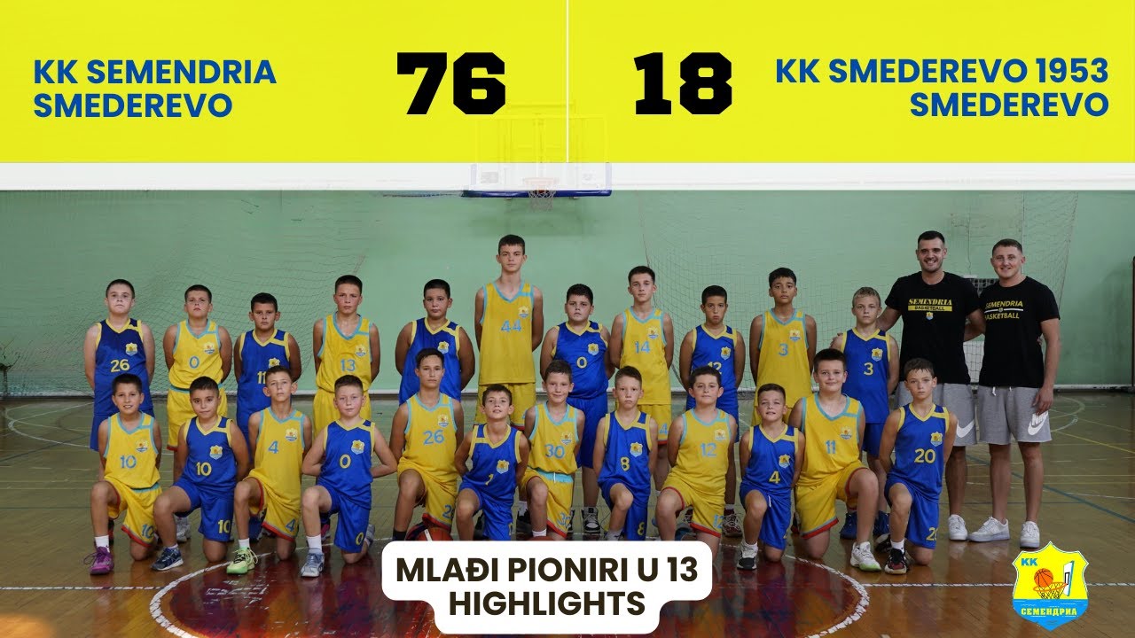HIGHLIGHTS - KK Semendria Smederevo- KK Smederevo 1953 Smederevo (mlađi pioniri u13 RKSCS)