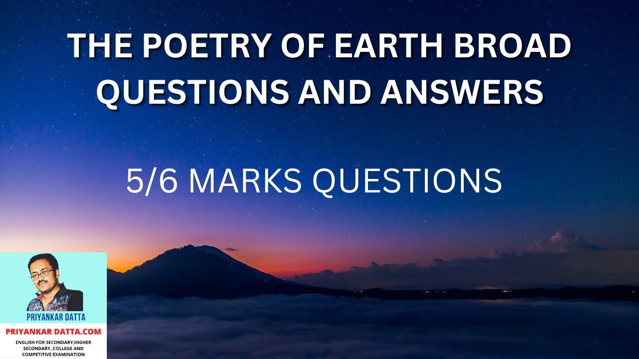The Poetry of Earth Broad Question Answer-Long Questions from The Poetry Of  Earth by Keats
