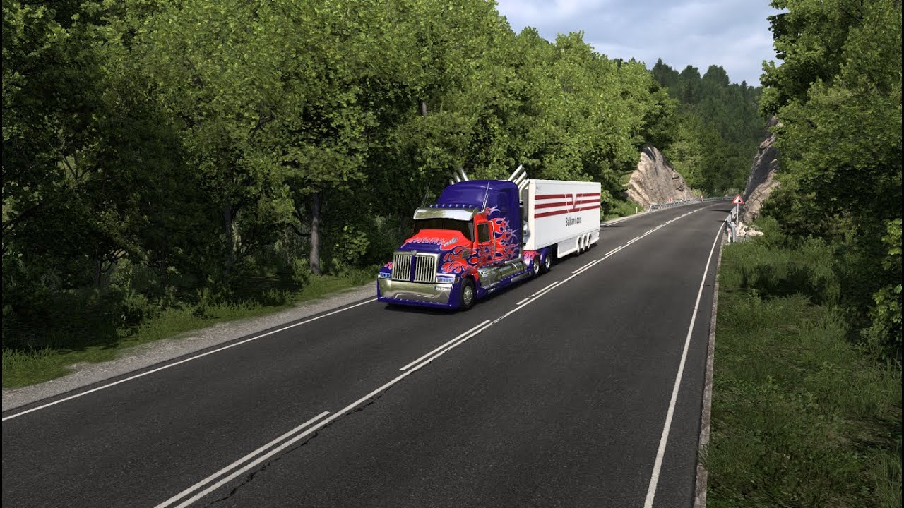 Frete no ProMods com TRUCK WESTERN STAR 5700XE OPTIMUS PRIME