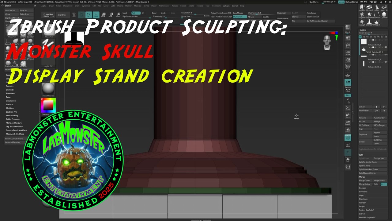 Zbrush Product Sculpting: Monster Skull Display Stand Creation