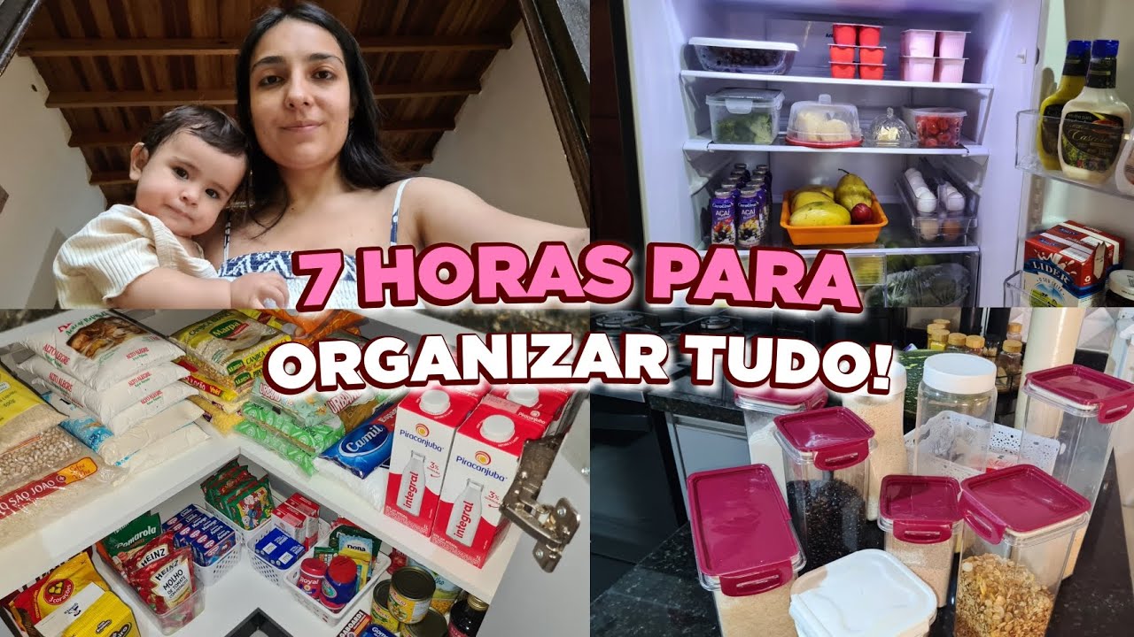 ORGANIZAÇÃO DAS COMPRAS DO MÊS - Organizando tudo nos armários e geladeira!