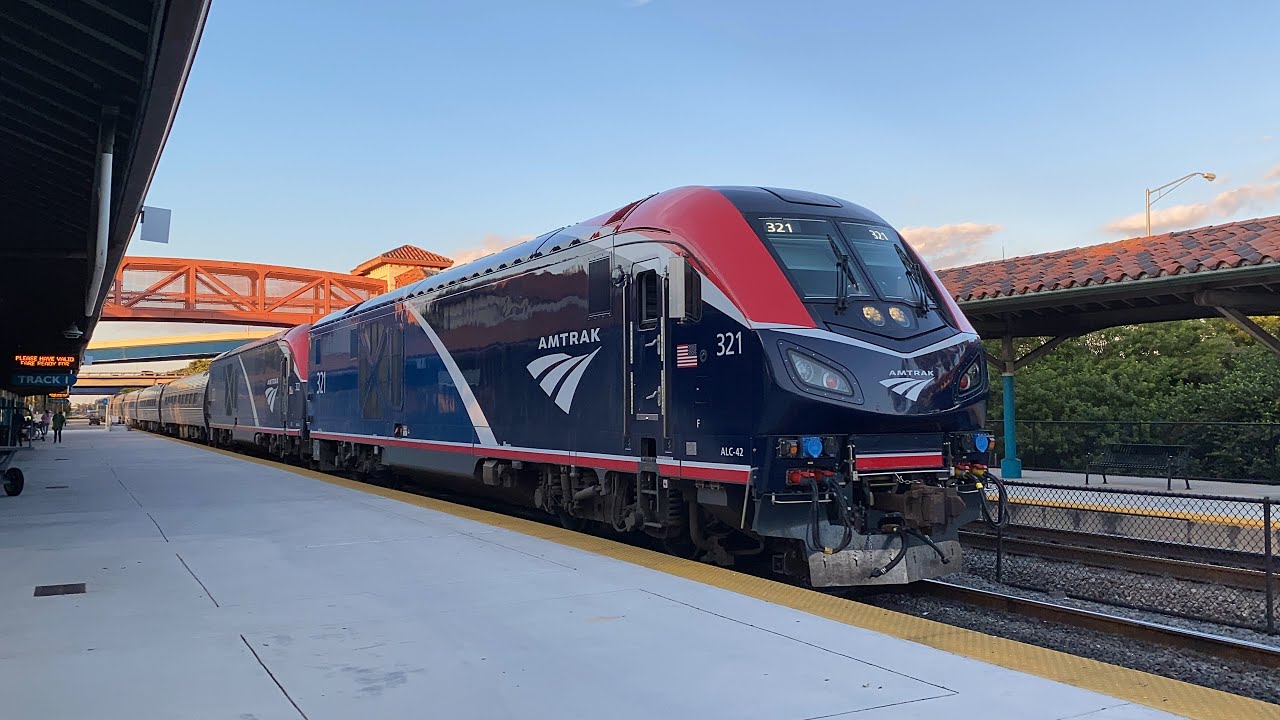 Amtrak Siemens ALC-42 Chargers Power Silver Star & Silver Meteor Trains @ Fort Lauderdale (1/31/24)