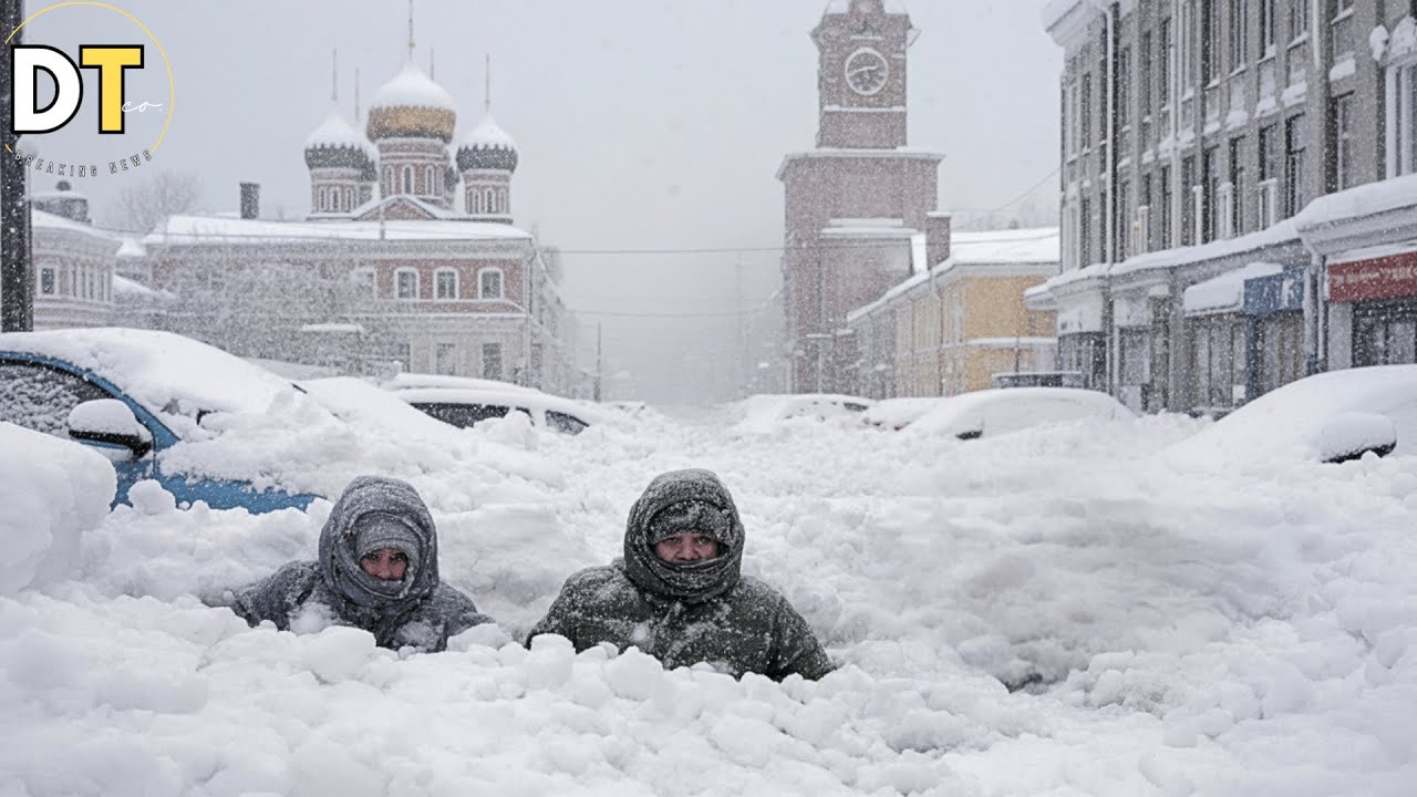 Москва, Россия, погребена под снегом! Сильный снегопад парализовал жизнь в столице!