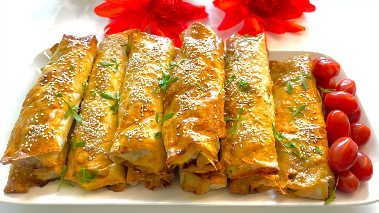 Börek/Burek Rezept mit Hackfleisch | طرز تهیه بورک ترکی با گوشت چرخ کرده بسیار ترد و خوشمزه#