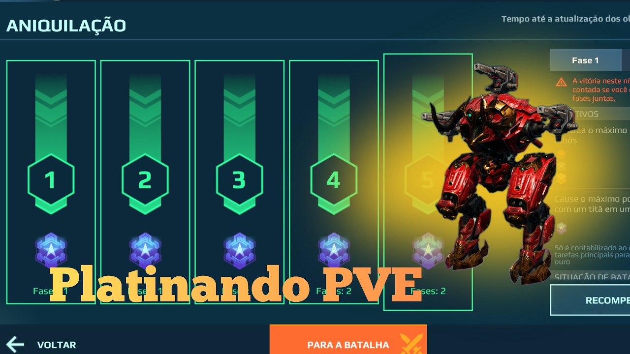 Bora platinar PVE  ( FASE 1 ao 5) #warrobots #jogosdeguerra #jogos