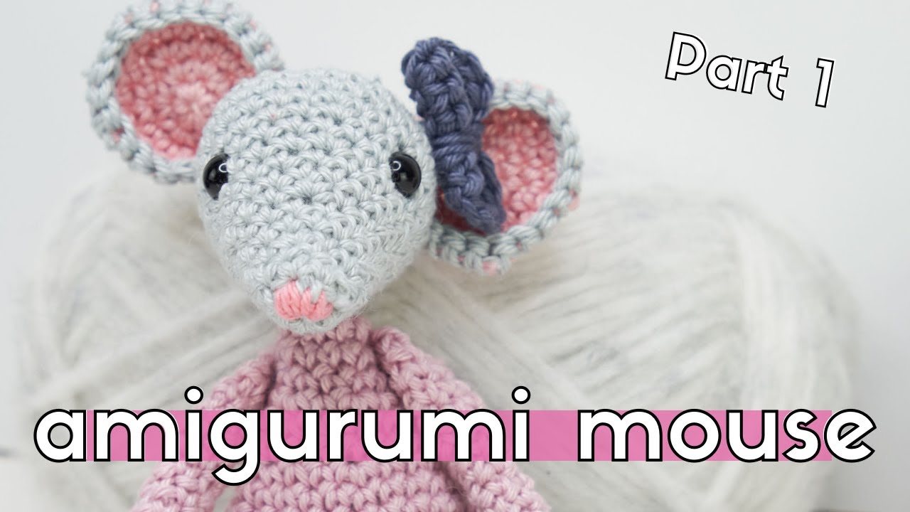 Crochet tutorial for Lisa the mouse.. How to crochet an easy amigurumi mouse.. CAL part 1