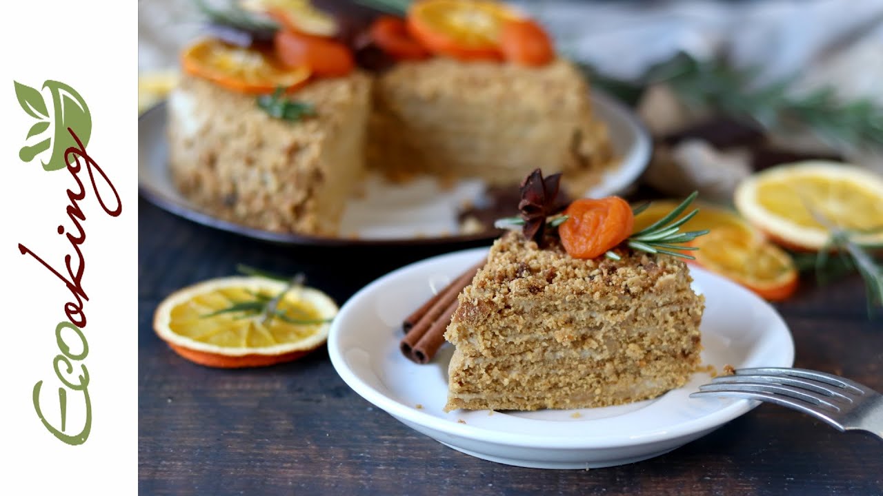 🔥🔥🔥Эпический постный неМЕДОВИК с лучшим заварным кремом без крахмала / vegan / без глютена