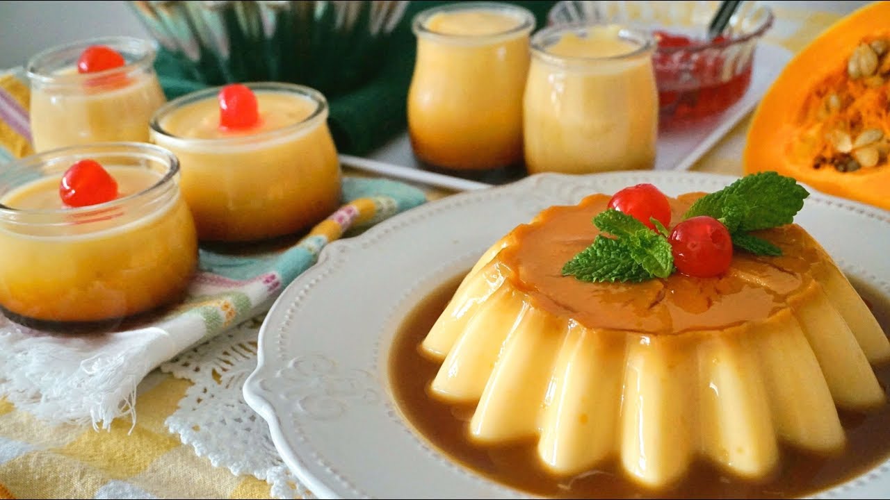 Flan de calabaza sin huevo. ¡MUY CREMOSO!