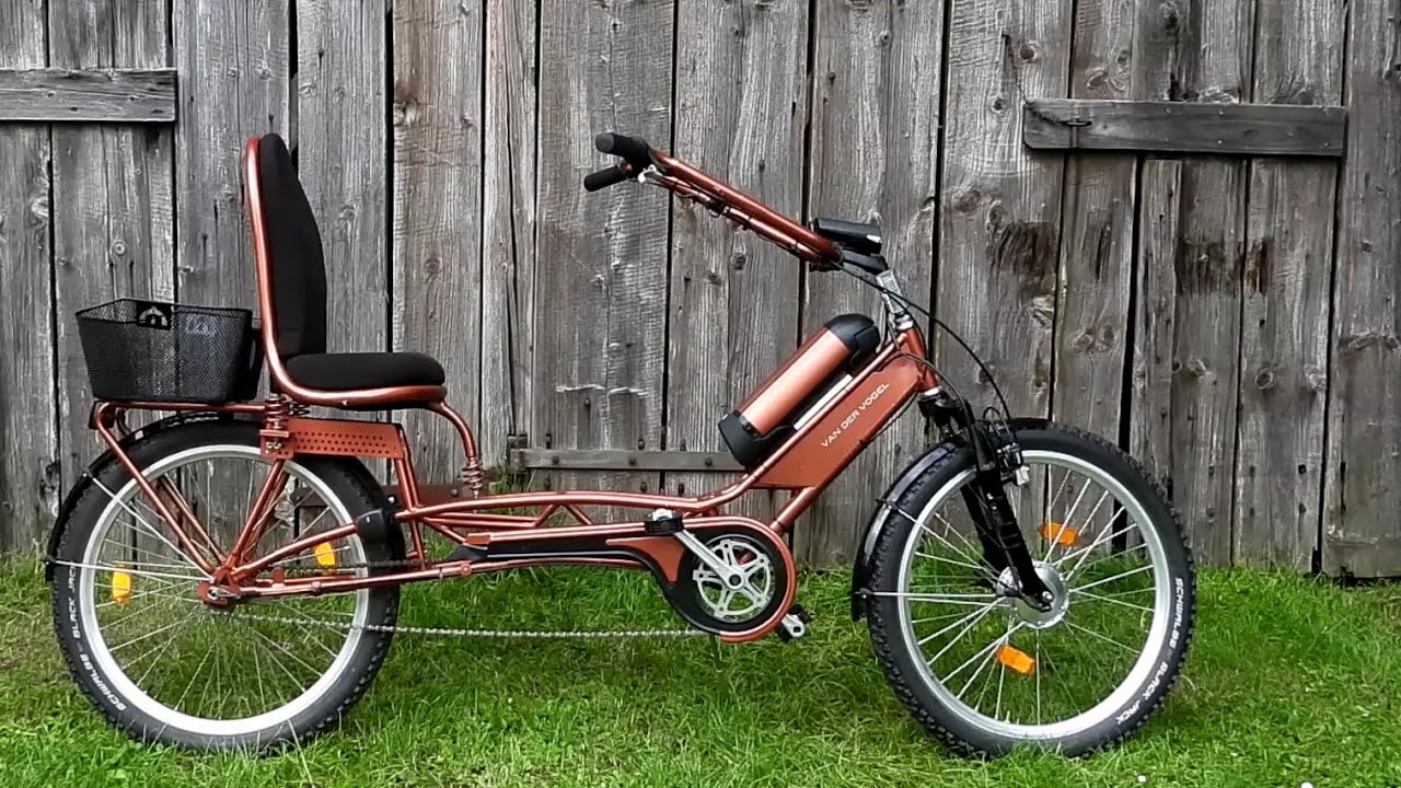LIEGERAD  made by VAN DER VOGEL bequemer LANGLIEGER mit e-Motor -cooles e-pedellec RECUMBENT BIKE