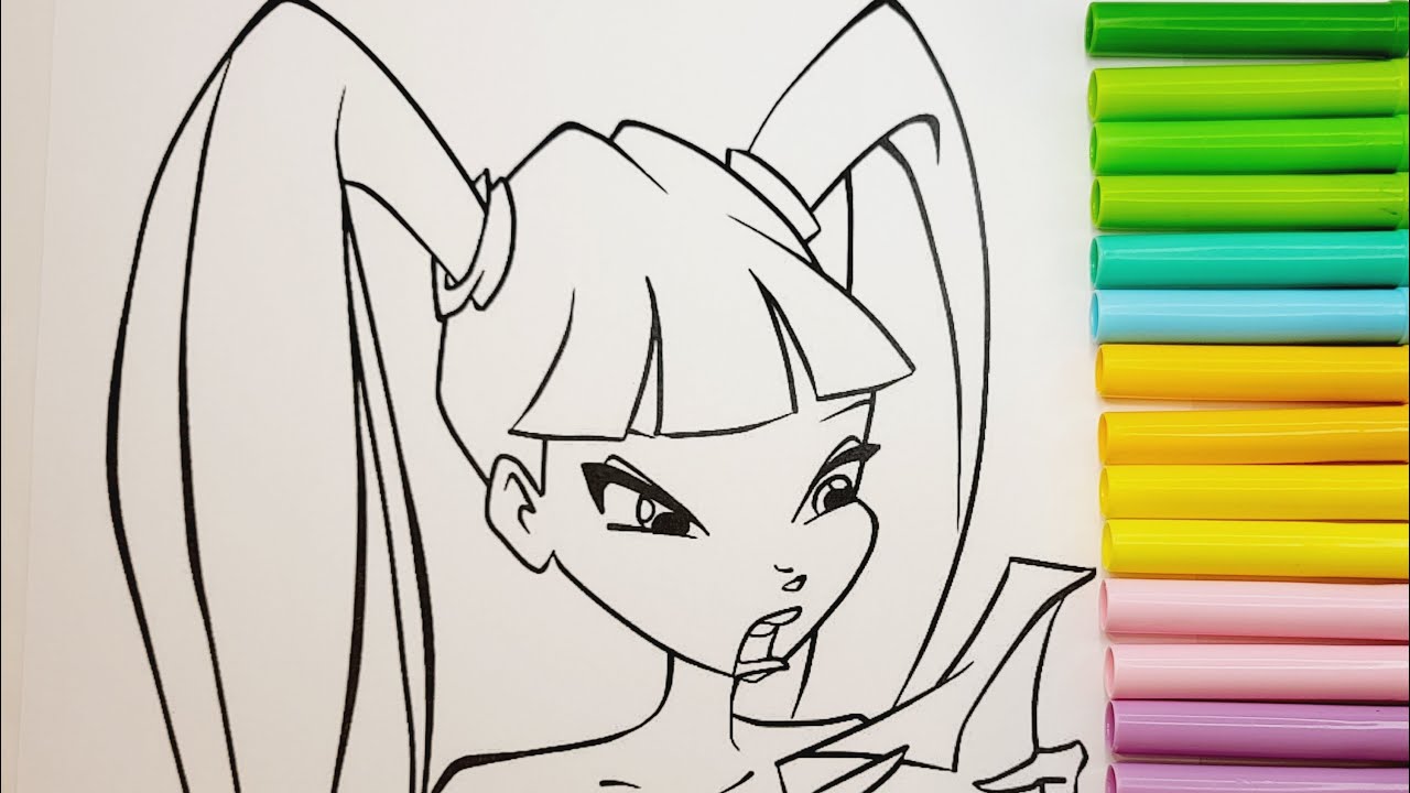 Magical Coloring Fun with Winx Club: Coloring Musa the Melody Fairy! Coloring videos#coloringpages