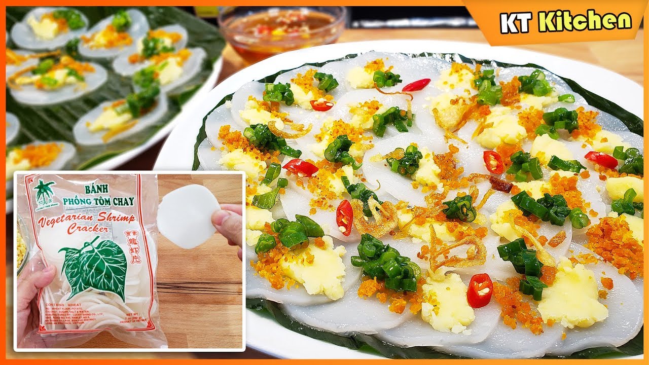 Cách Làm BÁNH BÈO TÔM CHẤY Bằng Bánh Phồng Tôm Không Cần Ngâm Bột - Savory Steamed Rice Cake
