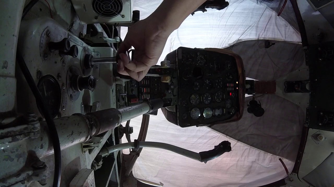 ka-26 helicopter engine starting test in cockpit view