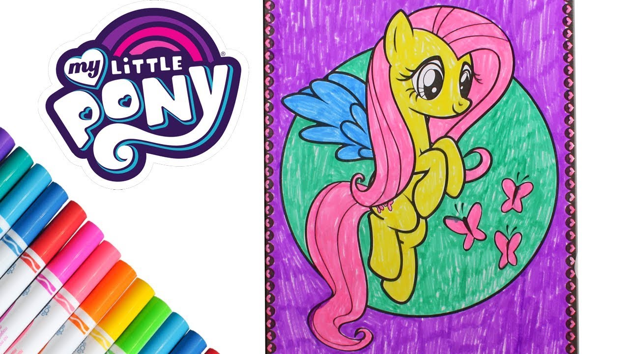 Coloring MLP My Little Pony Fluttershy Speed Coloring Book Page Time Lapse with Markers