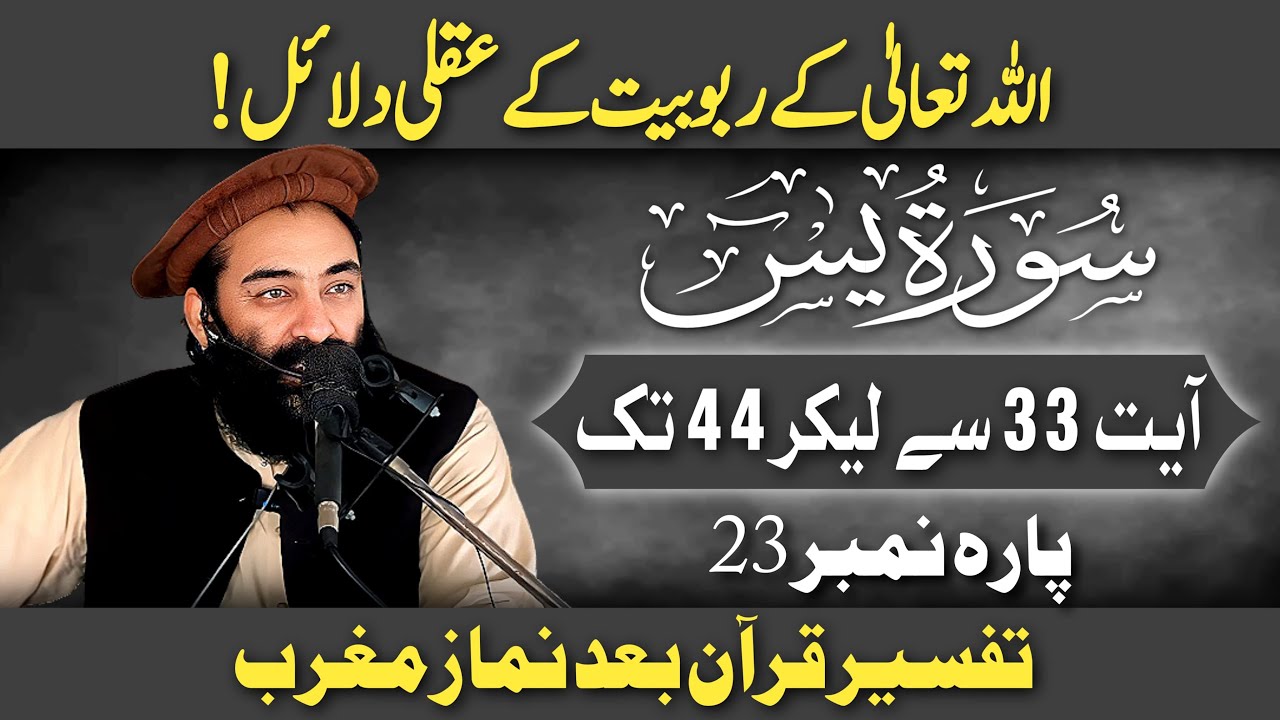 Tarjuma & Tafseer Surah Yaseen Para 23 Ayat 33 To 44 | Mufti Munir Shakir Official