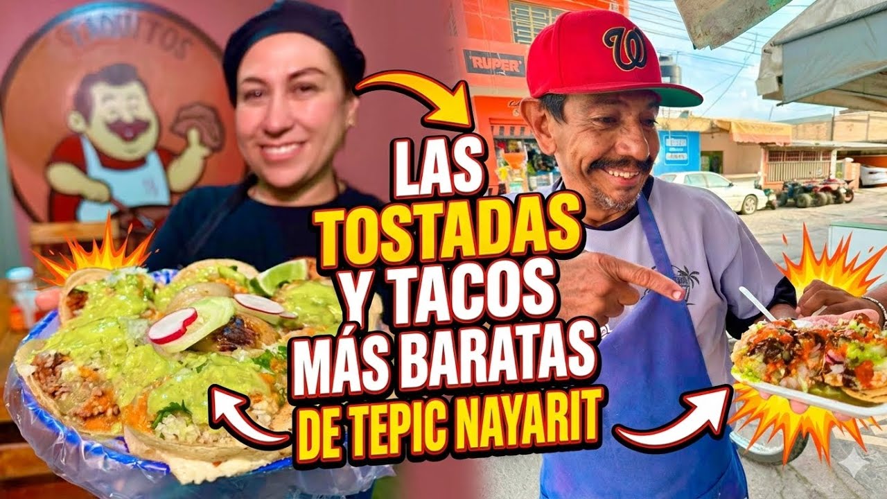 ¿COMIENDO CON $17 PESOS? Encontré las Tostadas y Tacos legendarios de Tepic Nayarit el famoso Tigre 