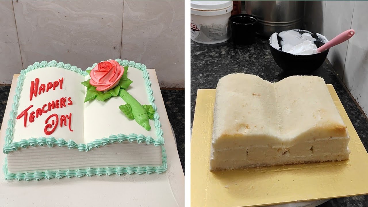 Happy Teacher's day cake 2024 |Happy Teacher's day Special Cake Design |Book Cake Recipe