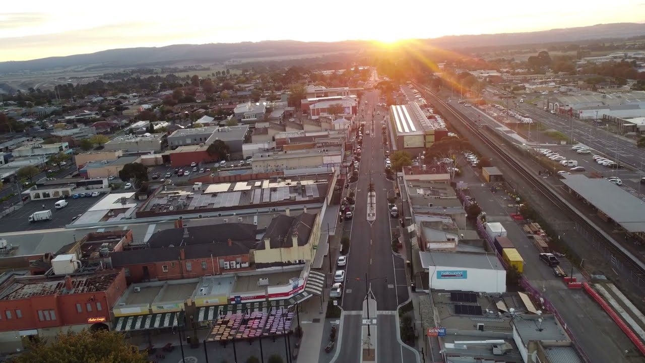 4K Drone - Morwell, Victoria, Australia at Sunset