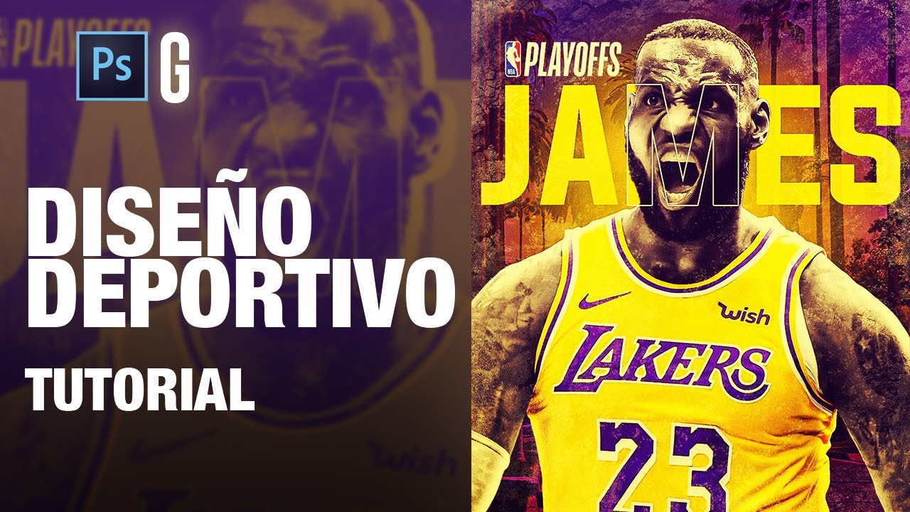 Photoshop Tutorial | Diseño Deportivo Lakers Paso a Paso | How to Create a Lakers Sports Design