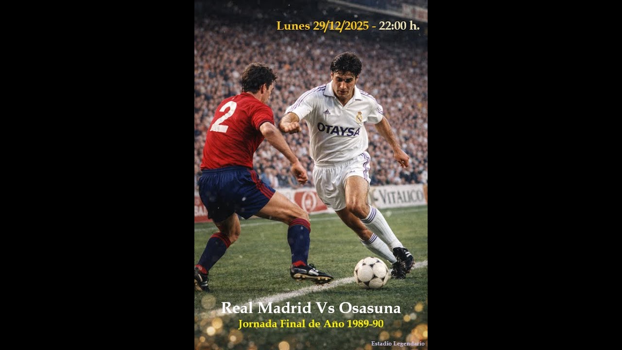 Real Madrid 4 1 Osasuna - Liga 1989-90 (Full Match)