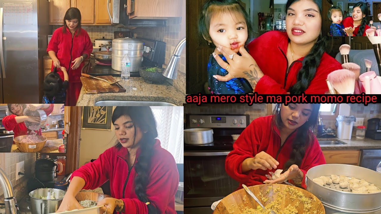 HOMEMADE PORK MO:MO RECIPE/MERO STYLE MA #sushilamukbangvlog 