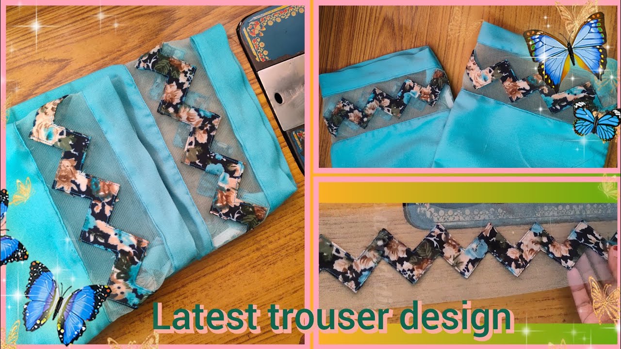 zigzag shape trouser design l Try this Latest Beautiful trouser poncha design cutting and stitching
