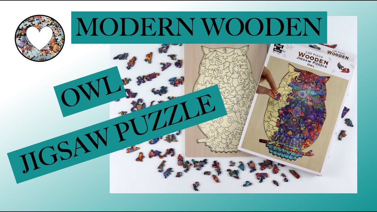 Modern Patterned Wooden Jigsaw Puzzle - Owl by Puzzle Master