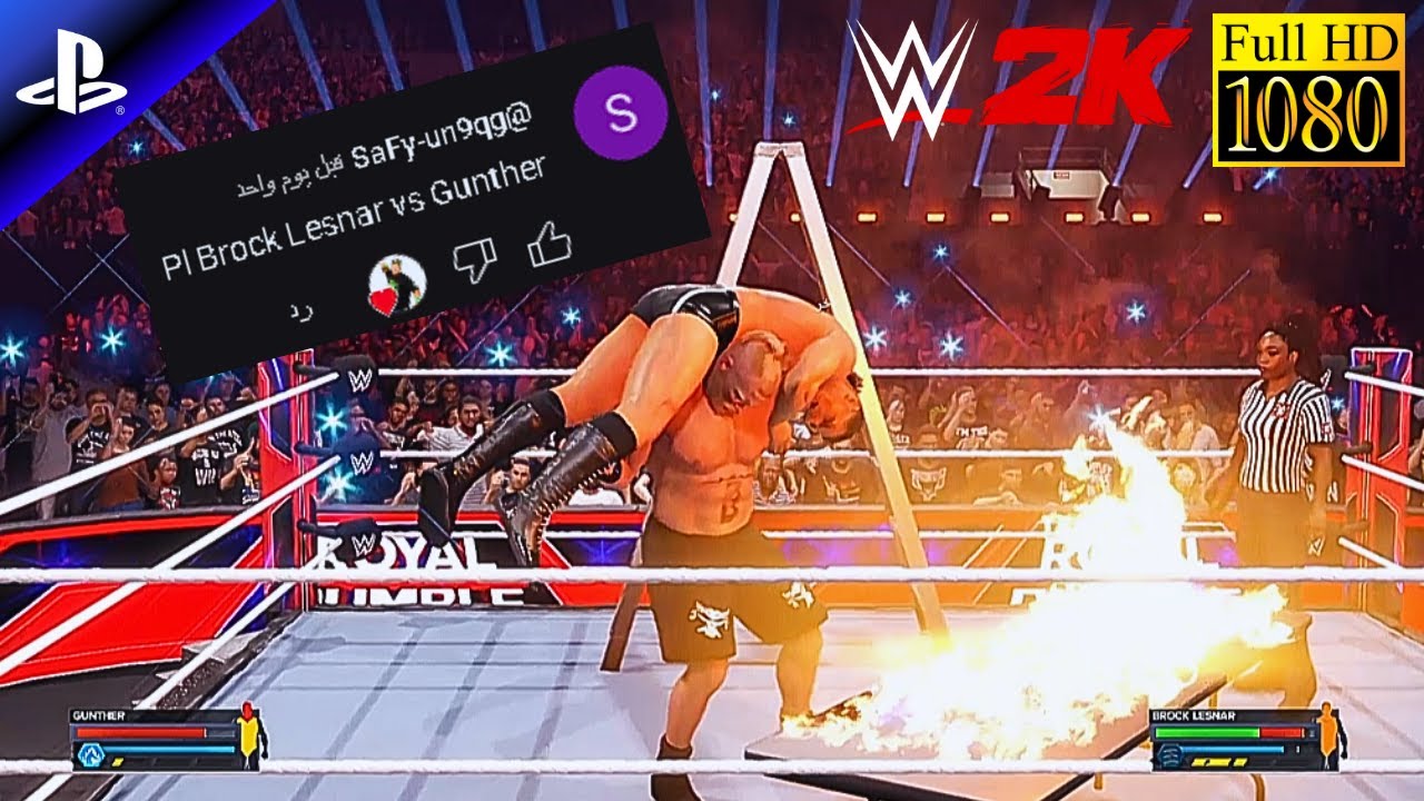 Brock Lesnar vs Gunther | Last Man Standing Match | WWE 2K Gameplay | No Commentary | Full Match