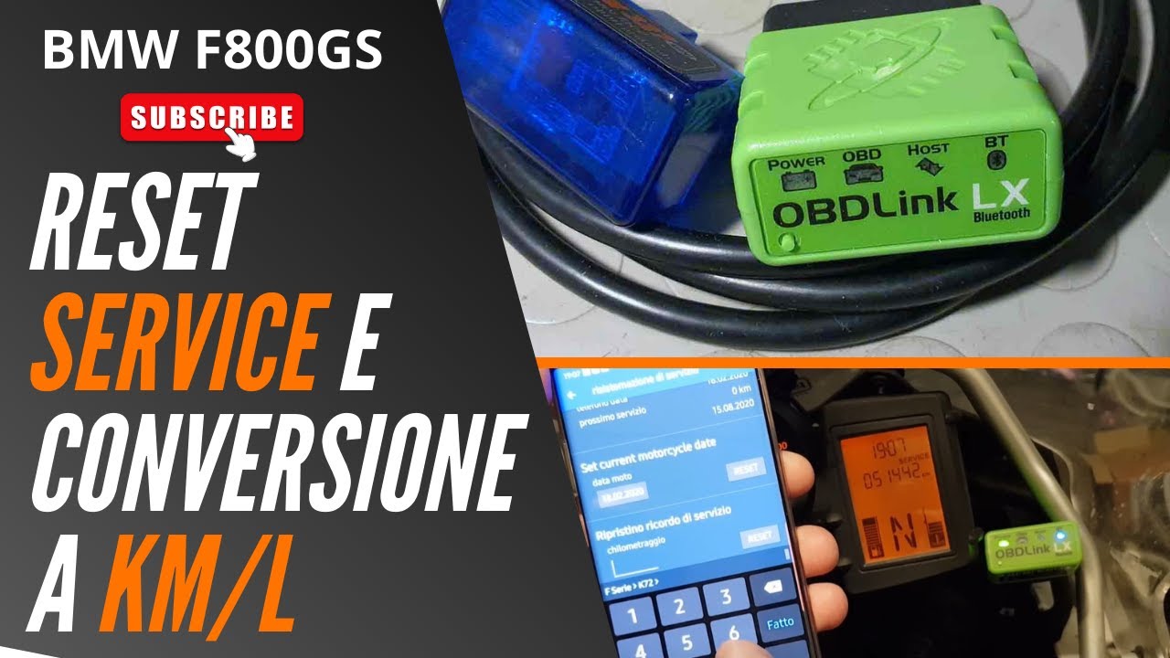 BMW F 800 GS reset service e confugrazione del consumo medio in chilometri per litro con OBDLink