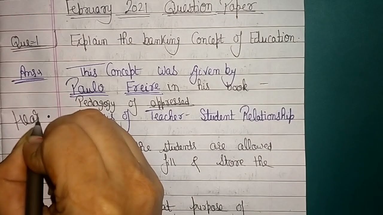 IGNOU MA SOCIOLOGY || MSOE-1 || IMPORTANT QUESTIONS || Banking Concept Of Education