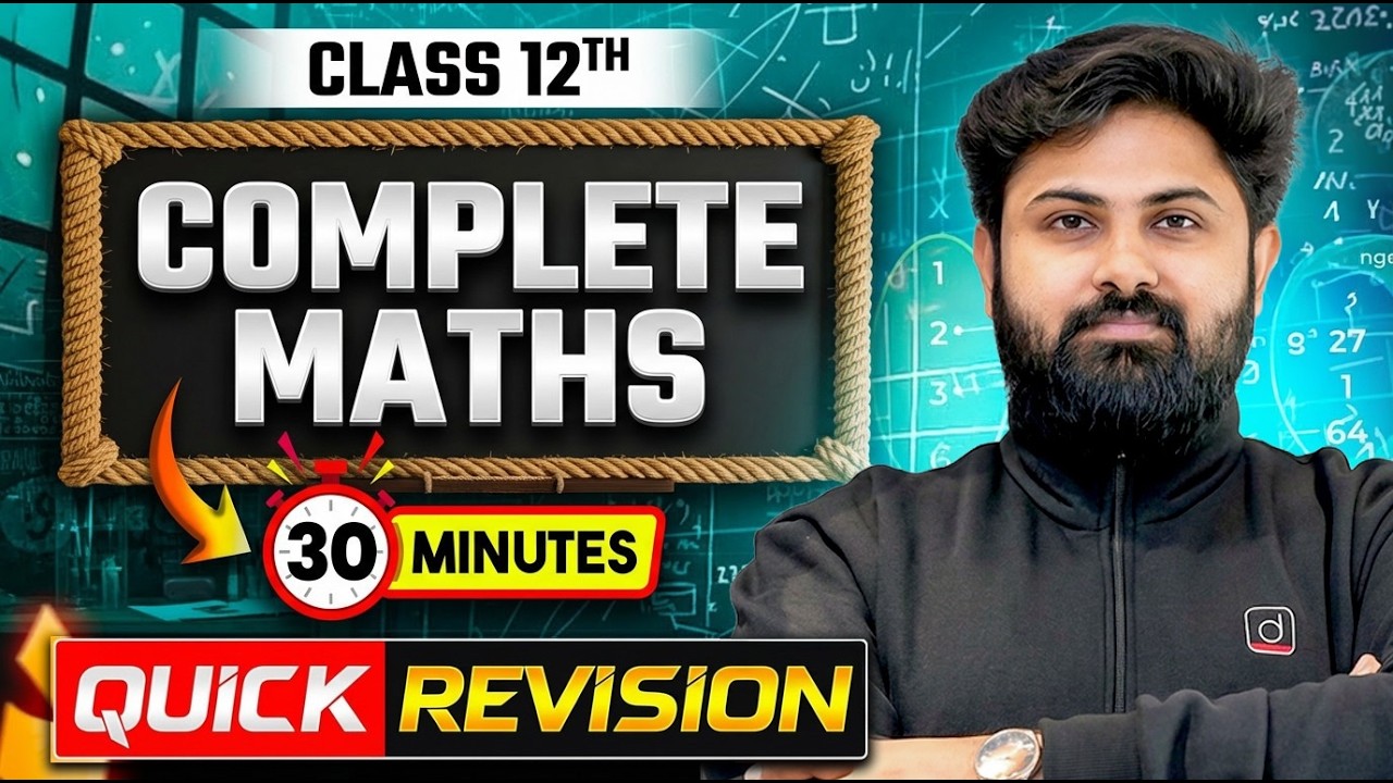 Class 12 Complete Maths One Shot | Board Exam 2026 Class 12 Maths Rapid Revision | SSR Sir