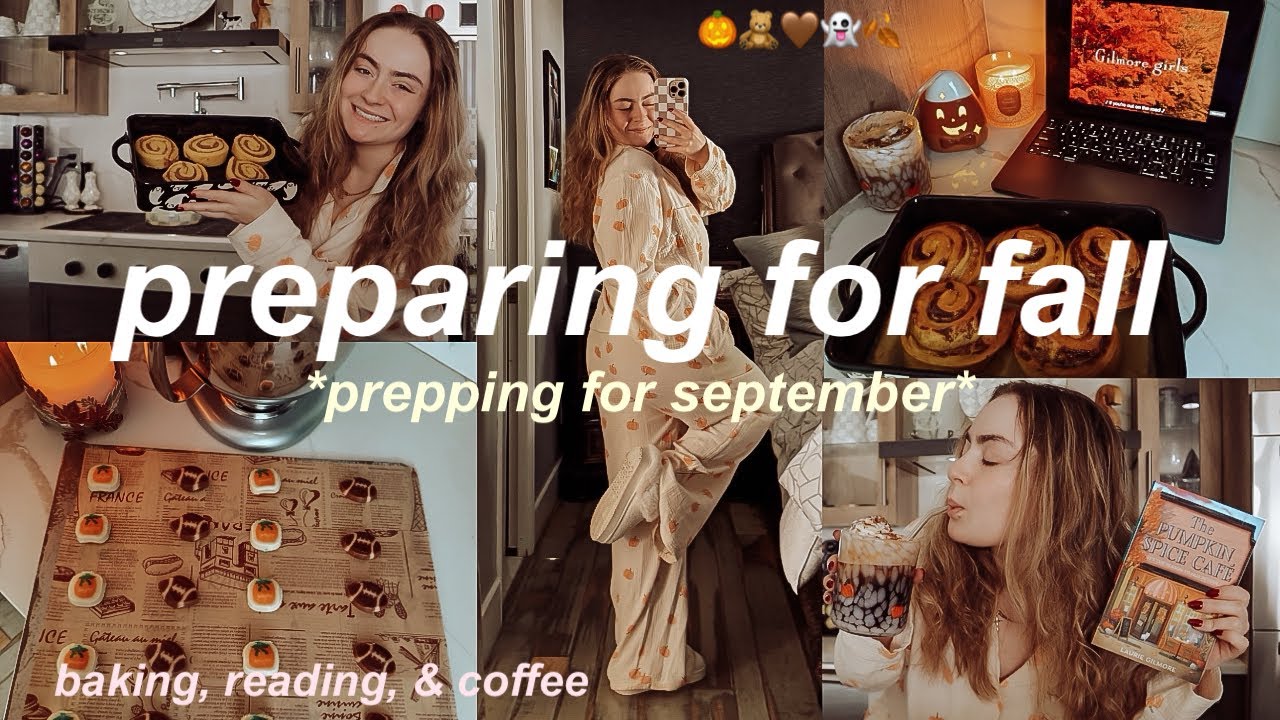 COZY PREPARING FOR FALL VLOG 🧸🍂 fall baking, prepping for september, gilmore girls, goal setting