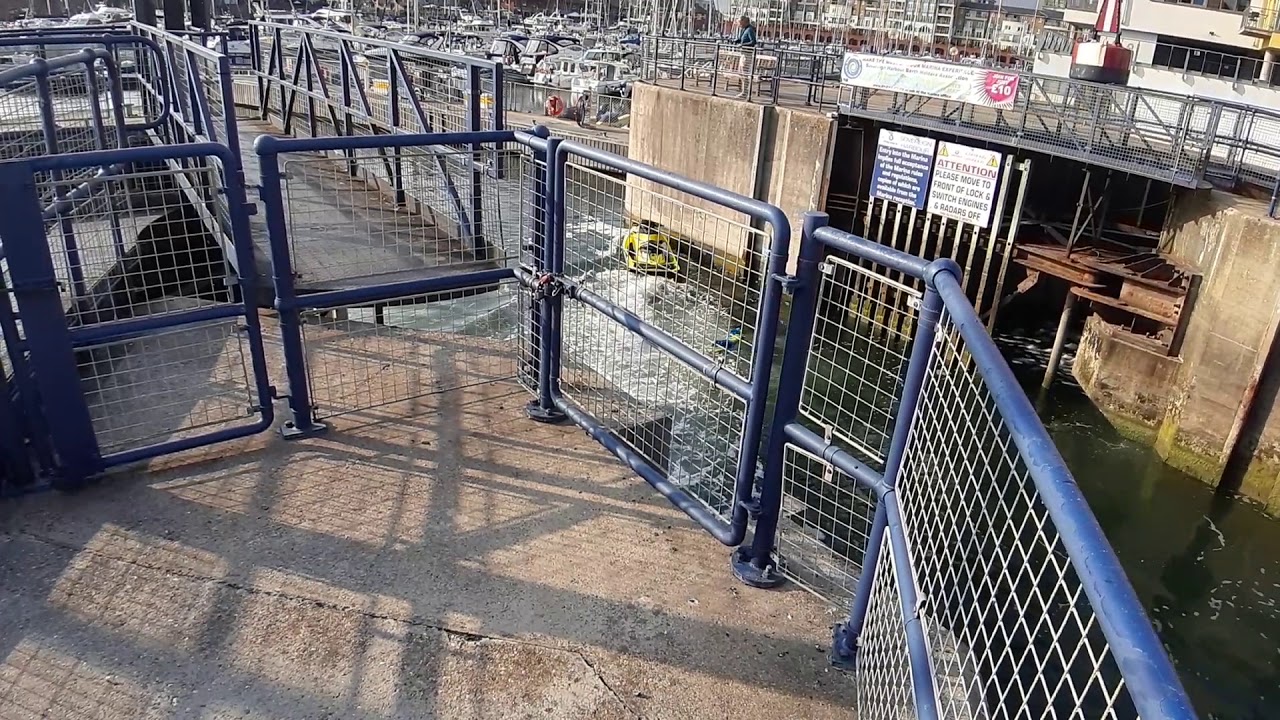 lucky to survive out of control 400kg driverless jet ski in Sovereign Harbour lock