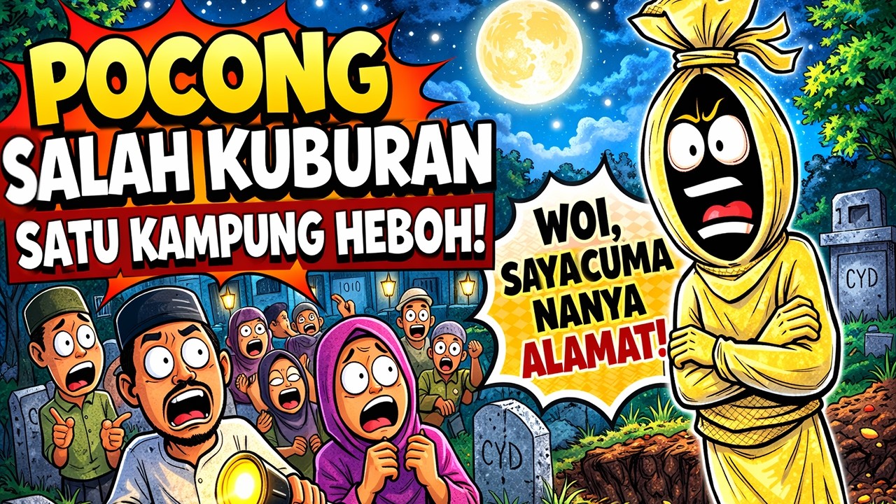 Komedi Horor part 38 / POCONG SALAH KUBUR BIKIN HEBOH KAMPUNG
