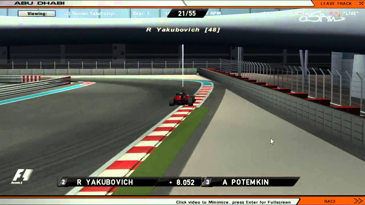 LIVE GP18 Abu Dhabi 1 liga F1 OSRW 2012