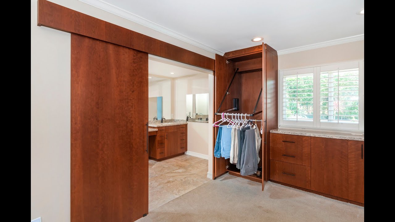 Master bedroom and bathroom for wheelchair accessibility.