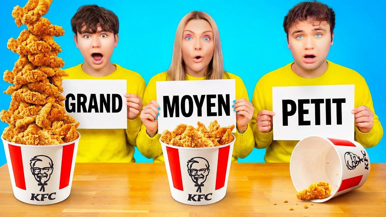 BIG, MEDIUM or SMALL FOOD CHALLENGE ! (Petit VS Moyen VS Grand)