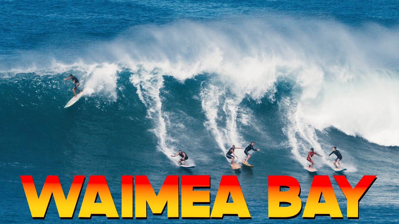 WARNING LEVEL ADVISORY SURF ROLLS INTO WAIMEA BAY