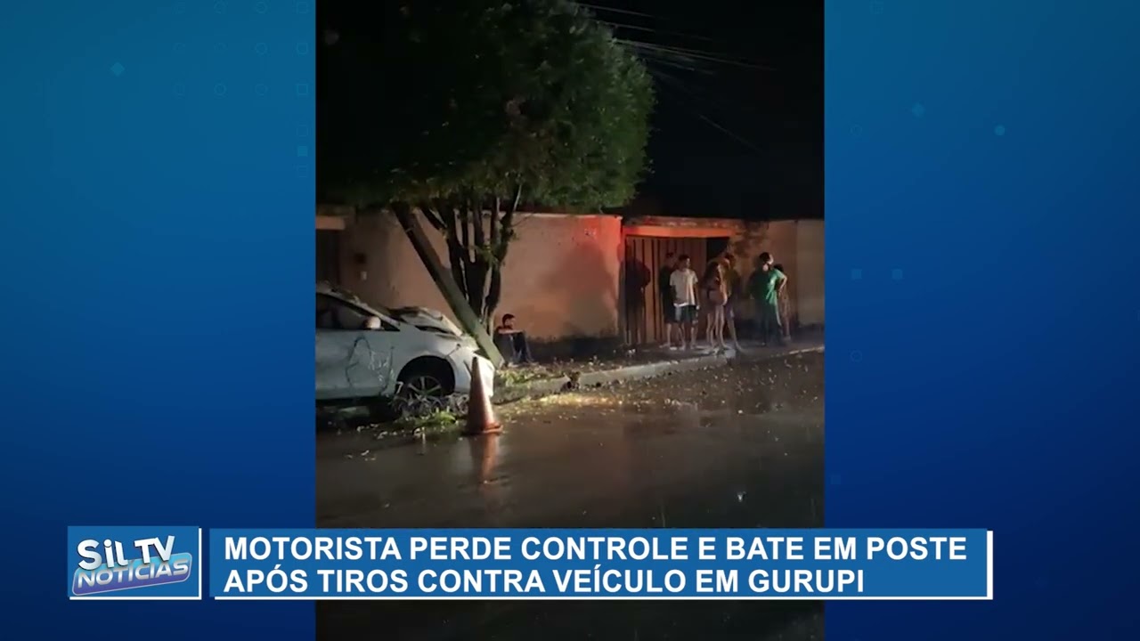 Motorista perde controle e bate em poste após tiros contra veículo em Gurupi