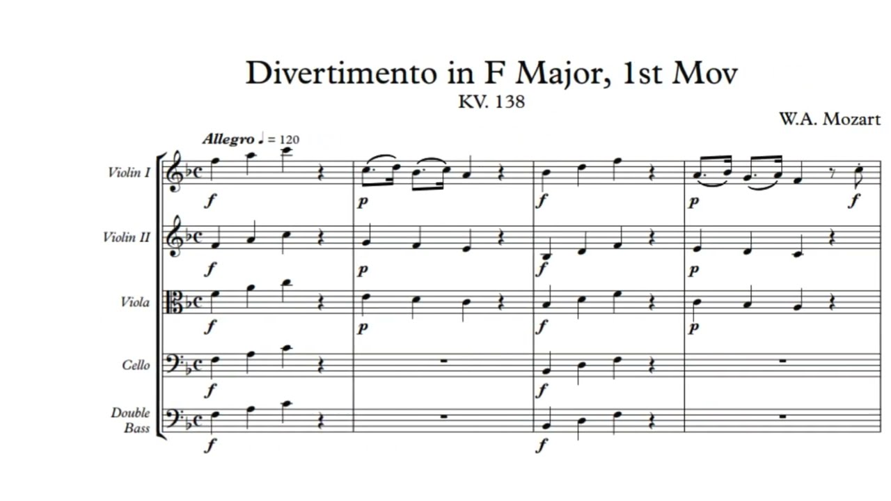 Divertimento in F Major, KV. 138 | W.A. Mozart | Viola