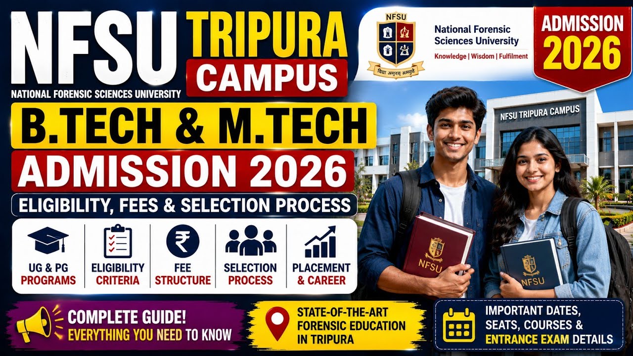 NFSU Tripura B.Tech & M.Tech Admission 2026 🔥 Eligibility, Fees & Selection Process