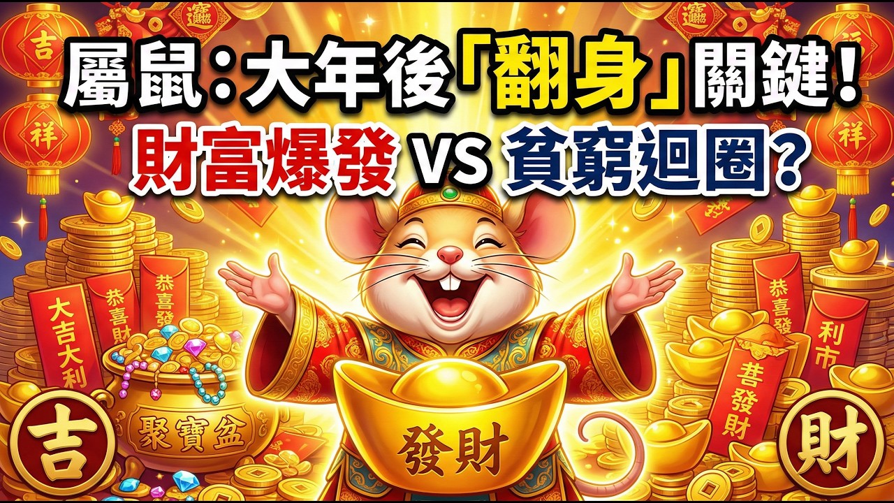 屬鼠的家庭與財富：大年後這「關鍵轉折點」，決定你今年是「越忙越窮」還是「名利雙收」！#2026生肖鼠運勢 #屬鼠 #屬鼠2026運勢 #財運 #開運方法 #家庭和睦 #轉運 #命理 #貴人 #名利雙收