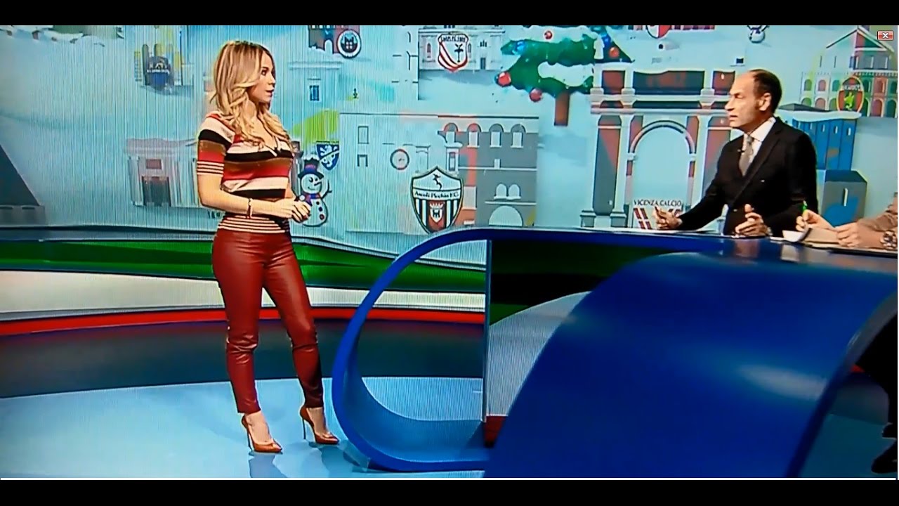 Diletta Leotta with leather pants