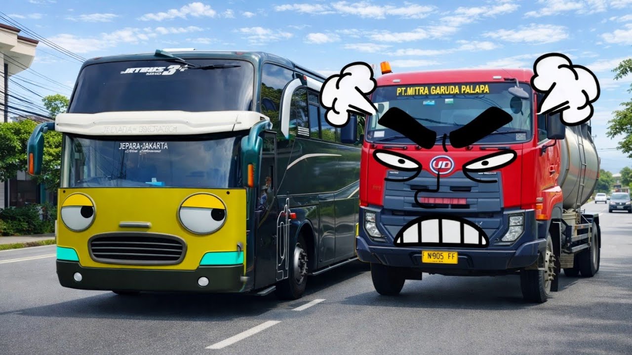 Wow Ada Truk Kontainer Panjang, Bis Telolet, Truk Tangki Berubah Bentuk Mirip Tayo & Temannya