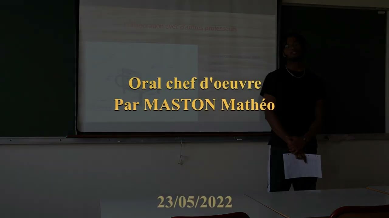 Chef d’œuvre : Oral Bac Pro